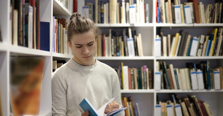 People, learning, knowledge, education and school concept. Serio